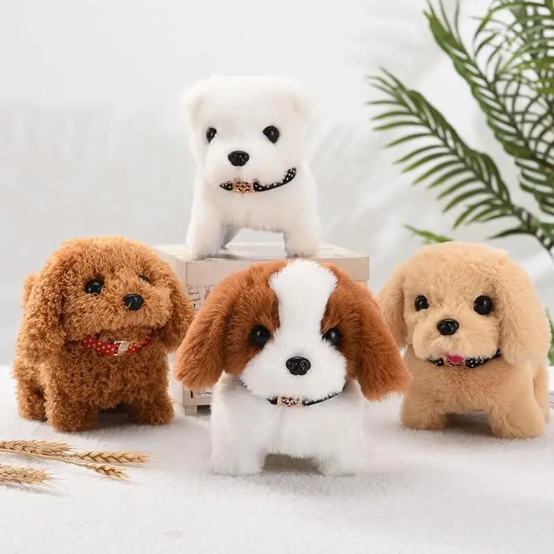 1 pezzo di bambola interattiva per cuccioli con guinzaglio, giocattolo elettronico per cani che cammina e abbaia, per regali per bambini