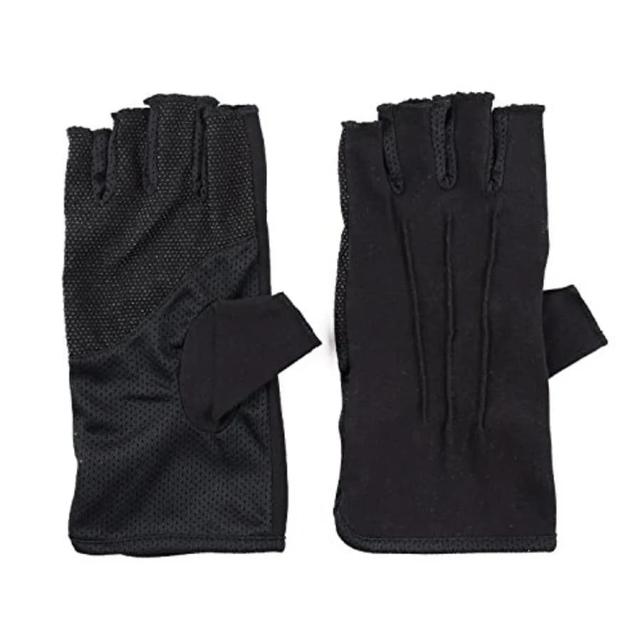 Mens Sunblock Fingerless Gloves Summer UV Protection Driving Cotton Gloves