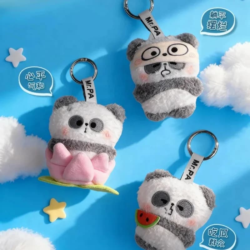 Daily Office Grind Series Scatola cieca Scatola misteriosa Portachiavi con bambola di peluche Simpatico panda Peluche Regali di compleanno per bambini