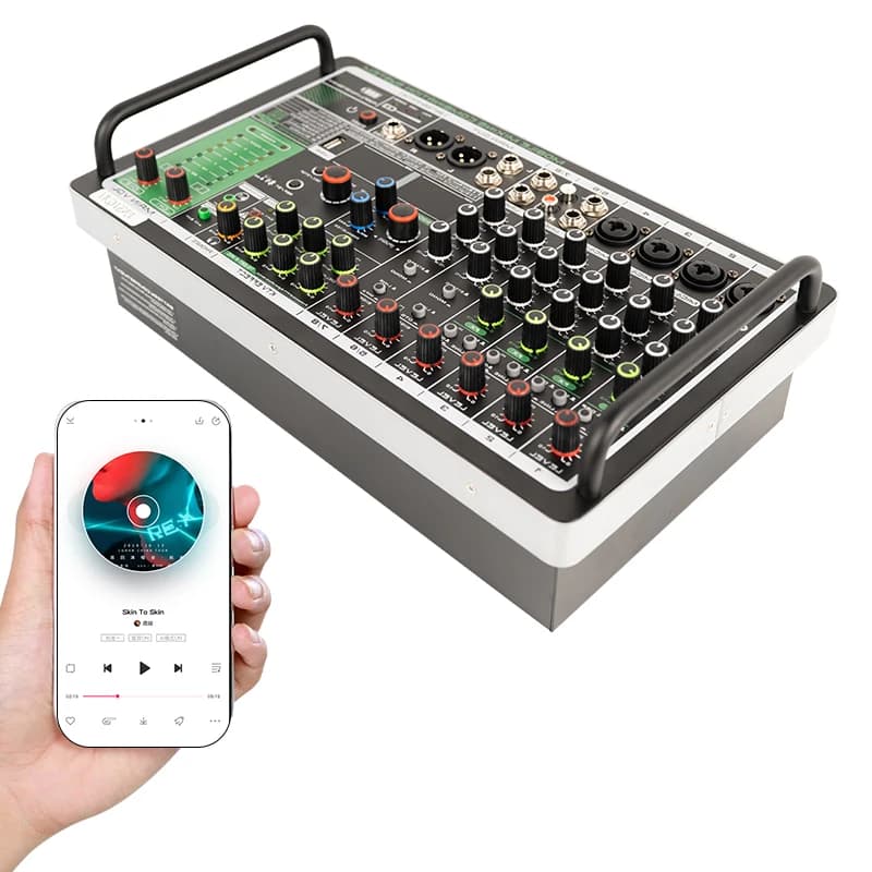 Mixer Audio USB a 8 Canali con 99 DSP, Console DJ, Controller, Mixer per Karaoke, Amplificatore, Sistema Audio