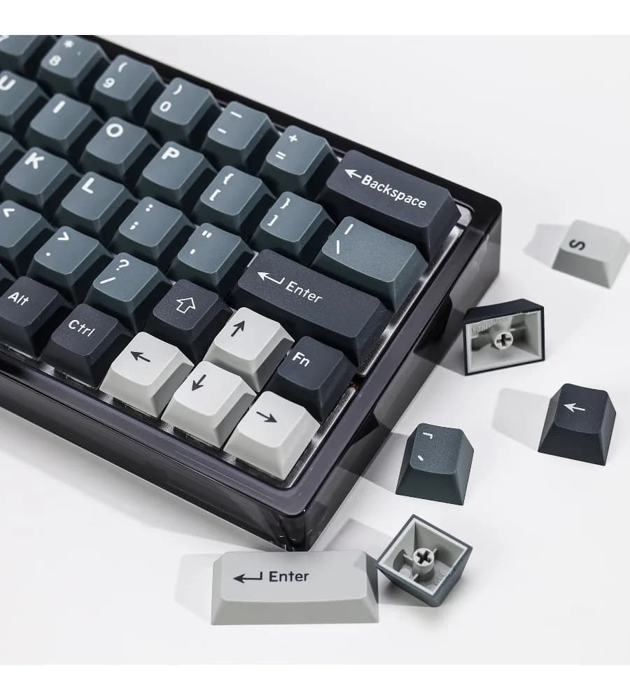 The original set has a high-height full set of mechanical keyboards 65 75 and 87 keycaps PBT two-tone injection molding