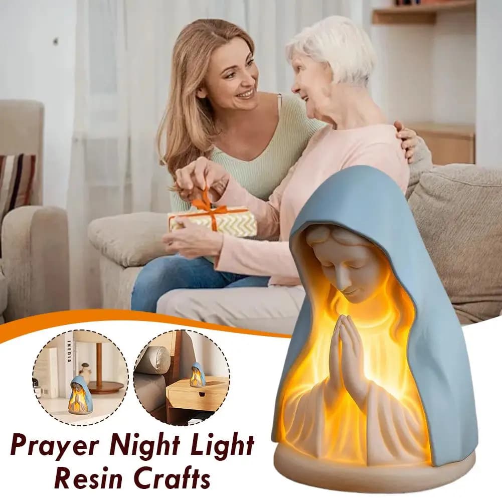 Lampada Notturna Decorativa della Vergine Maria, Statua Luminosa da Tavolo per Preghiera, Accessori da Scrivania, Regalo per Camera, Corridoio, Dormitorio 2026