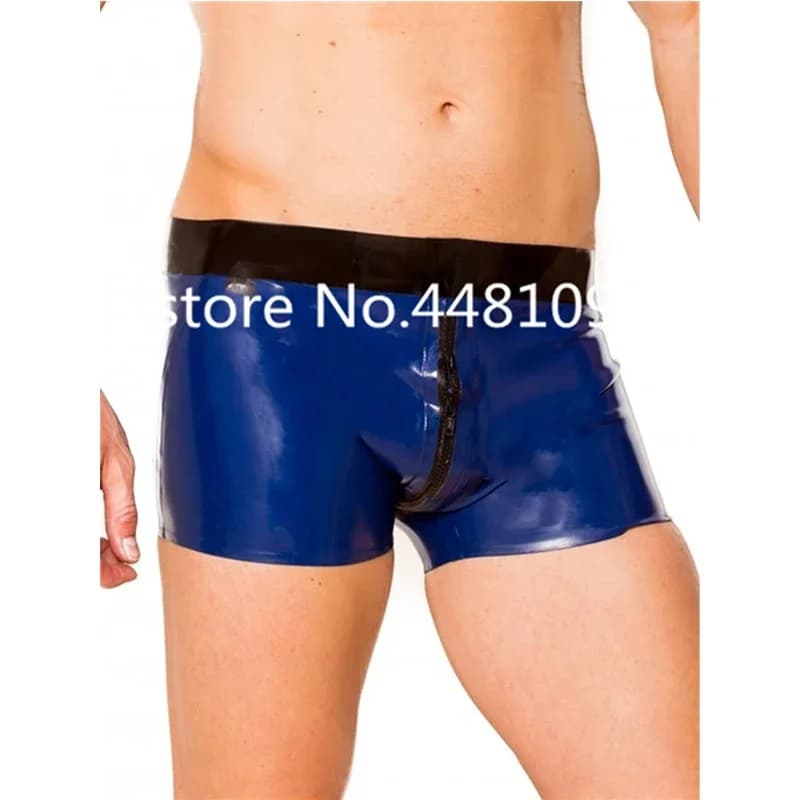 Blu e nero Ultimate 2 Way Zip Guaina in lattice Boxer Pantaloncini in lattice Mutandine per uomo lingerie