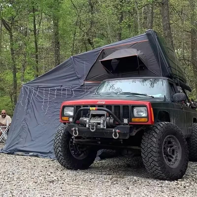 Tenda da tetto impermeabile per 4 persone Tenda da tetto per auto Tenda da tetto con guscio rigido in ABS 4X4 da campeggio