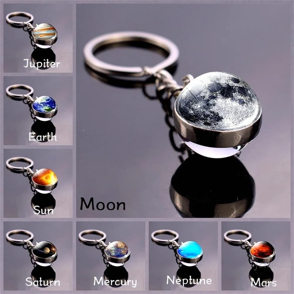 Glow In The Dark Key Chain Planet Key Ring Jupiter Keychain Women Men Bag Pendents Car Key Accessories Gifts