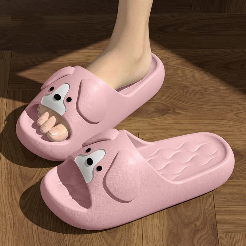 Women's Slippers with Clouds and Dogs Kawaii, from inside, with soft sole, comfortable, anti-slip, pillow, for shower.