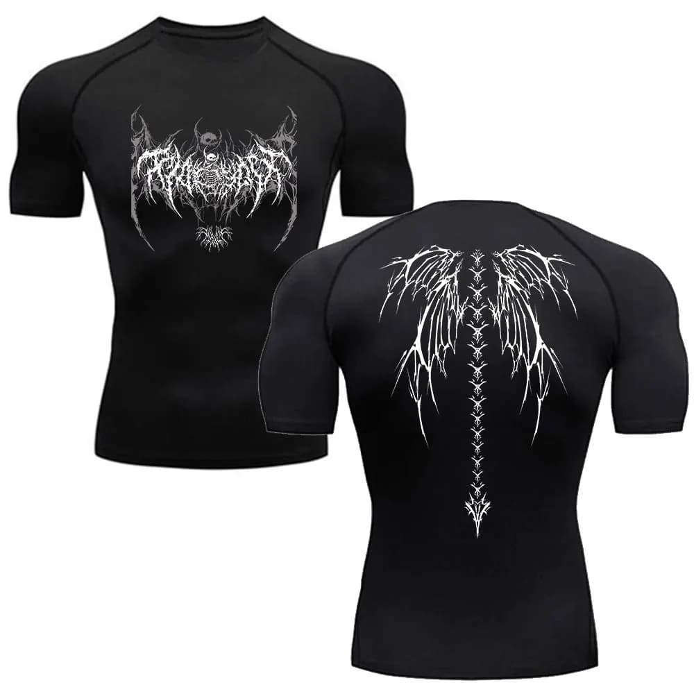 Maglietta a compressione Y2K da uomo per fitness, palestra, sport, corsa, t-shirt Rashgard, top a maniche corte ad asciugatura rapida per uomo