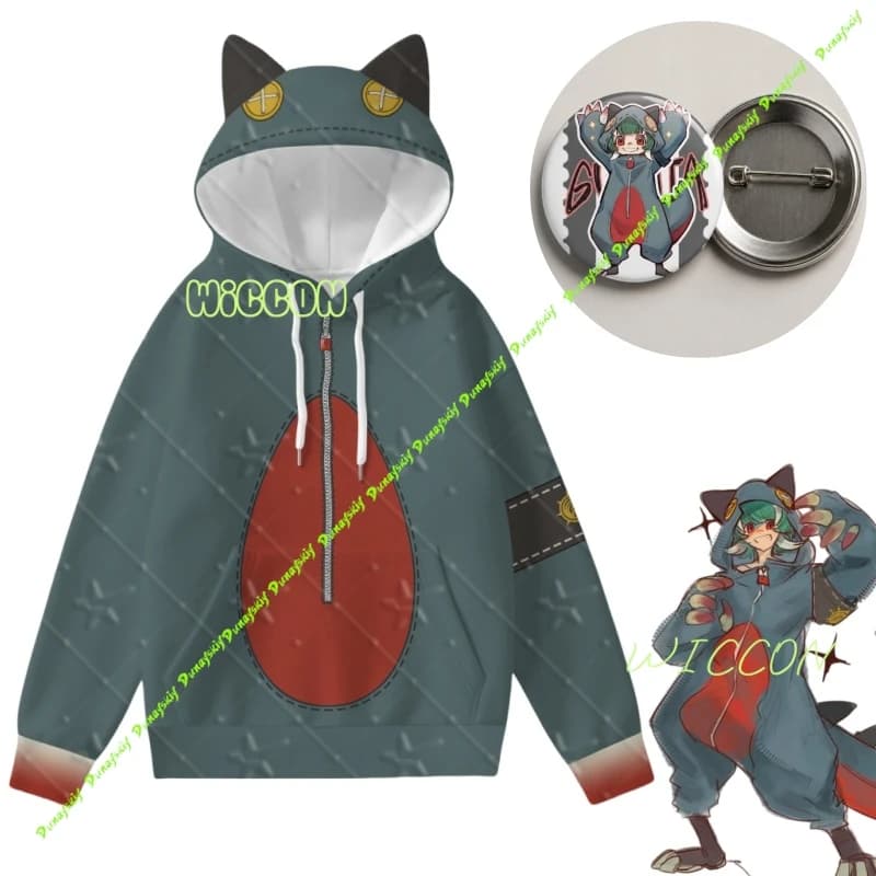 Felpa con Cappuccio Stampata con Orecchie di Gatto Gachiakuta Guita, Manica Lunga, per Cosplay, Uomo e Donna, Outfit Casual per Feste a Tema Anime