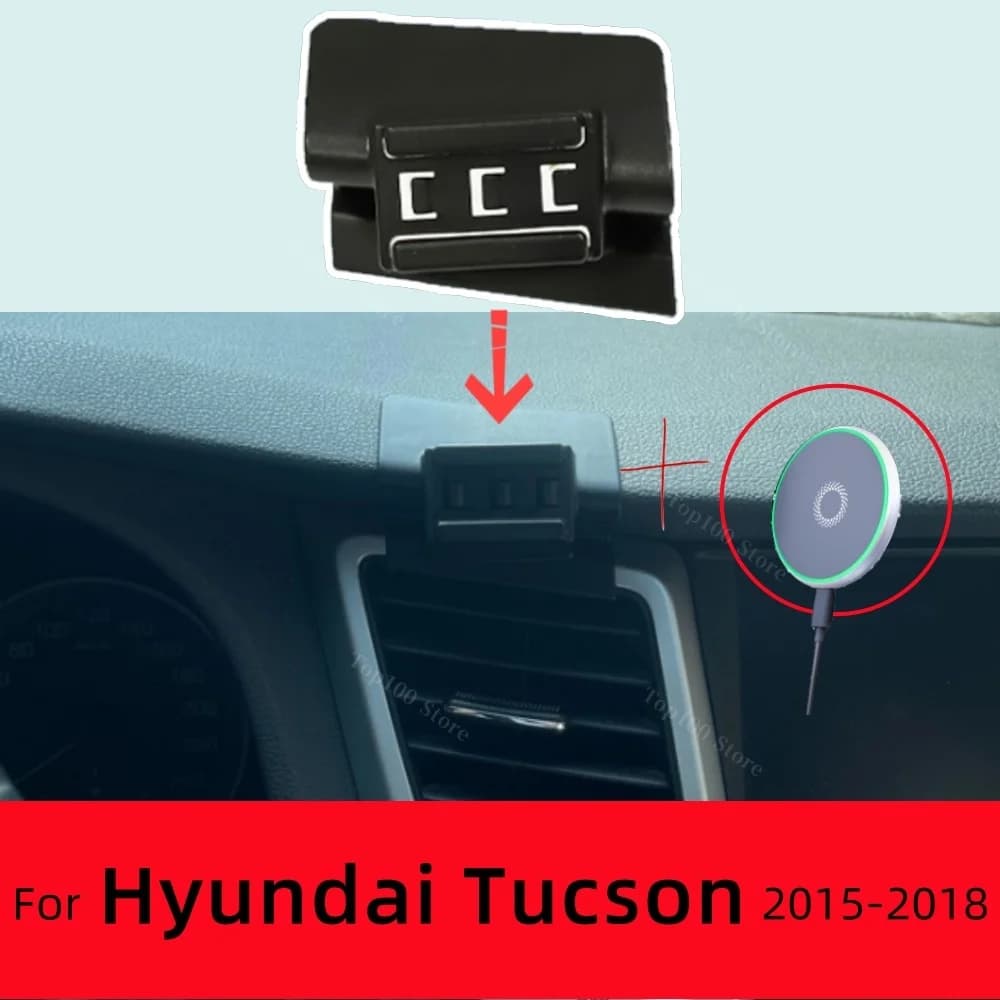 Supporto magnetico per telefono per Hyundai Tucson 3 TL 2015-2018 Ricarica wireless Speciale staffa fissa Base Accessori per montaggio MagSafe