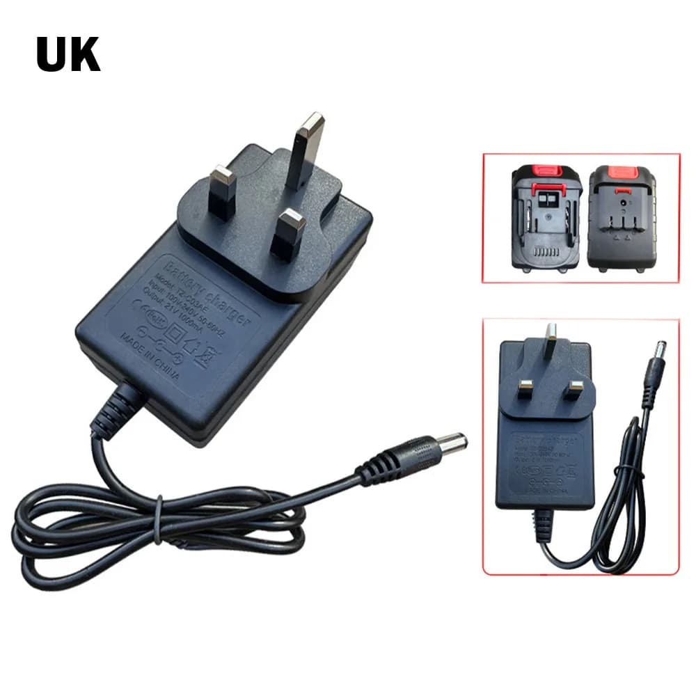 Caricabatteria al litio 21V Spina US/EU/UK/AU Adattatore per elettroutensili 1A Trasformatore batteria universale a ricarica rapida
