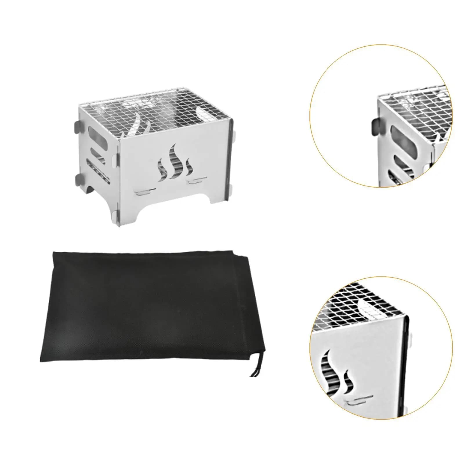 Griglia BBQ Multifunzionale Staccabile, Fornello Compatto Portatile per Campeggio, Pesca, Picnic e Barbecue