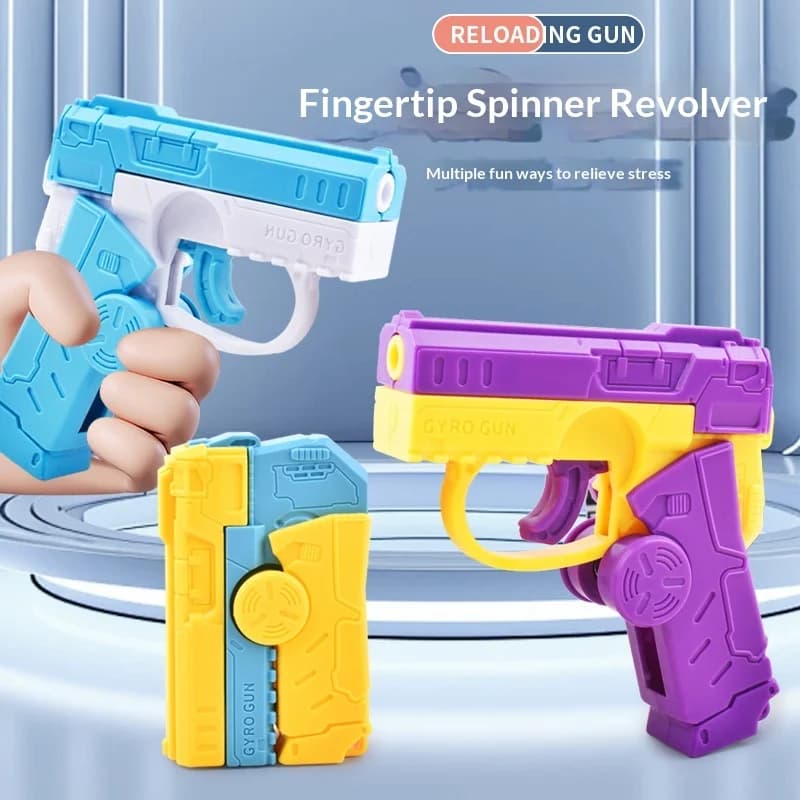 Pistola a Forma di Carota Pieghevole e Rotante con Meccanismo a Scorrimento, Giocattolo Antistress Fidget Spinner, Giocattolo Creativo per la Decompressione per Bambini