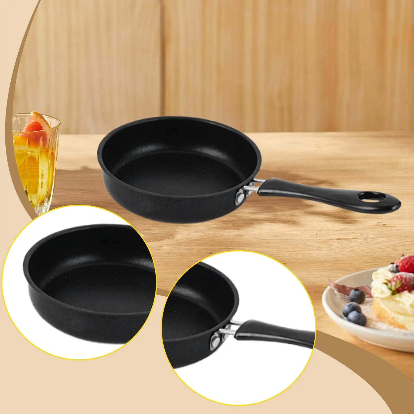 Mini padella per uova, strumento di cottura, padella per frittata, per cucina, ristorante dell'hotel, casa