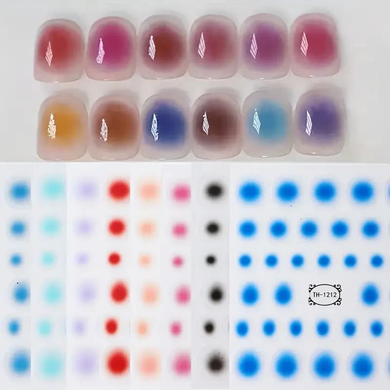 Adesivo per unghie sfumato 3D Gelatina Rosso Rosa Blush Slider Carino Ombre Nail Design Stile giapponese Smalto gel traslucido Avvolge Decalcomania