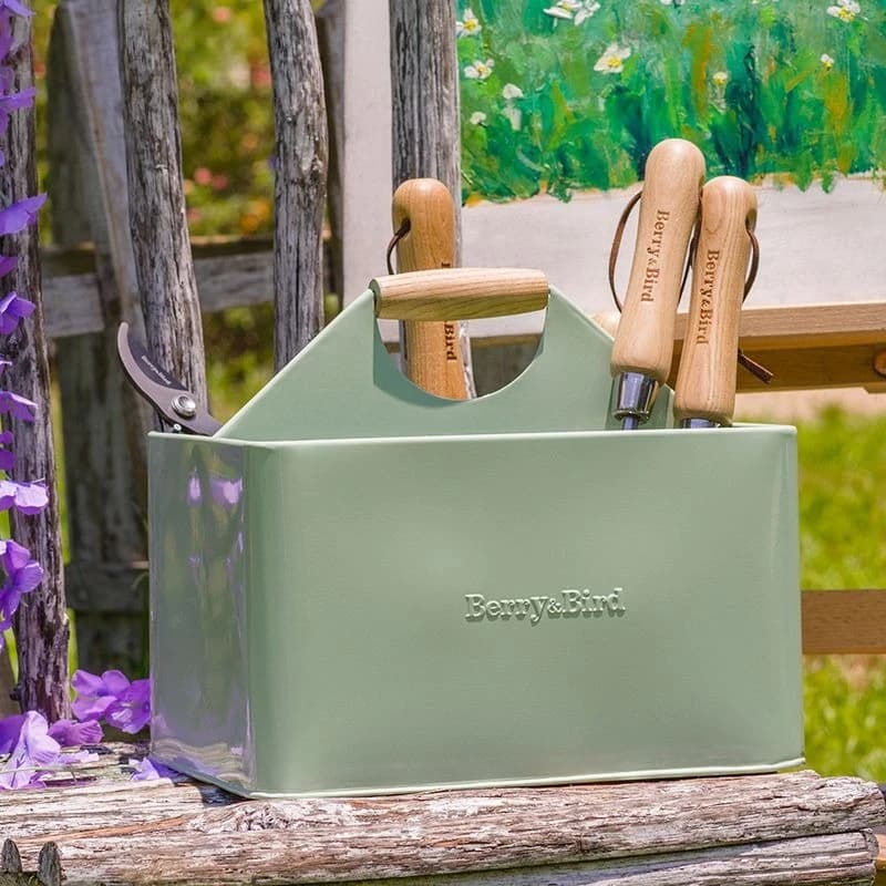 Metal Bearing Basket for Gardening, Portable Planting Tool Organizer, Scissors, Blades and Home Gloves