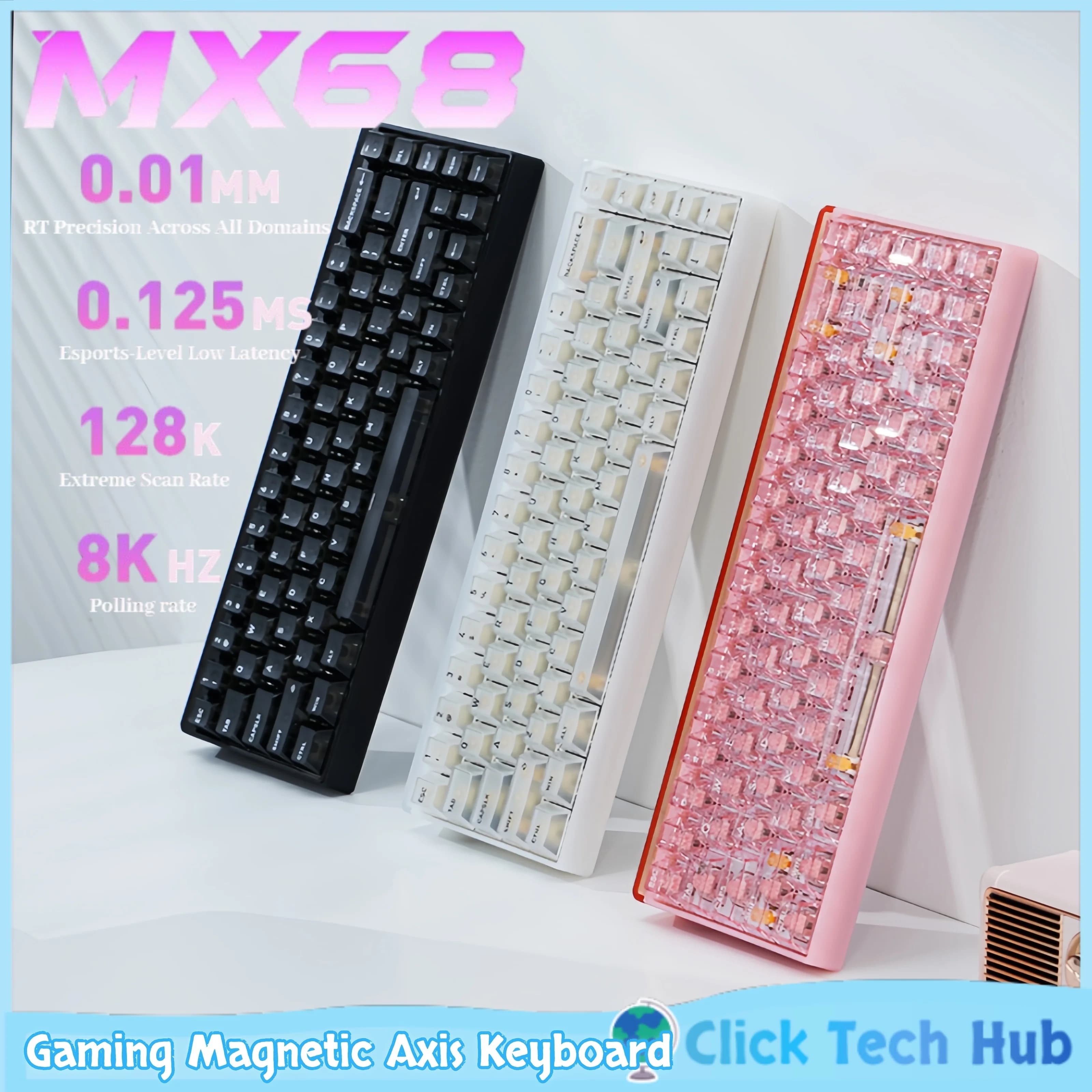 Mx68 Gaming Magnetic Axis Keyboard Rgb 0.01mm 8k Kaihua Gaming Dedicated Wired Desktop Computer Customization Valorant