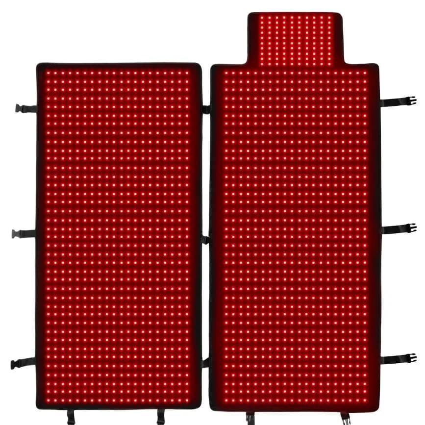 Sacco a Pelo per Terapia della Luce Rossa con Pulsante a Scatto da 1,8 m, 1620 LED 660nm+850nm, Fotobiomodulazione Total Body, Fascia Infrarossi per il Sonno