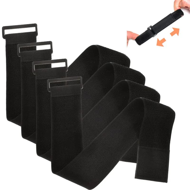 10 pz 16/20/25/30mm Cinghie per cavi riutilizzabili Fascia elastica Fibbia in nylon Personalizzabile Gancio Anello Fascette Cinghia Nastro di fissaggio appiccicoso