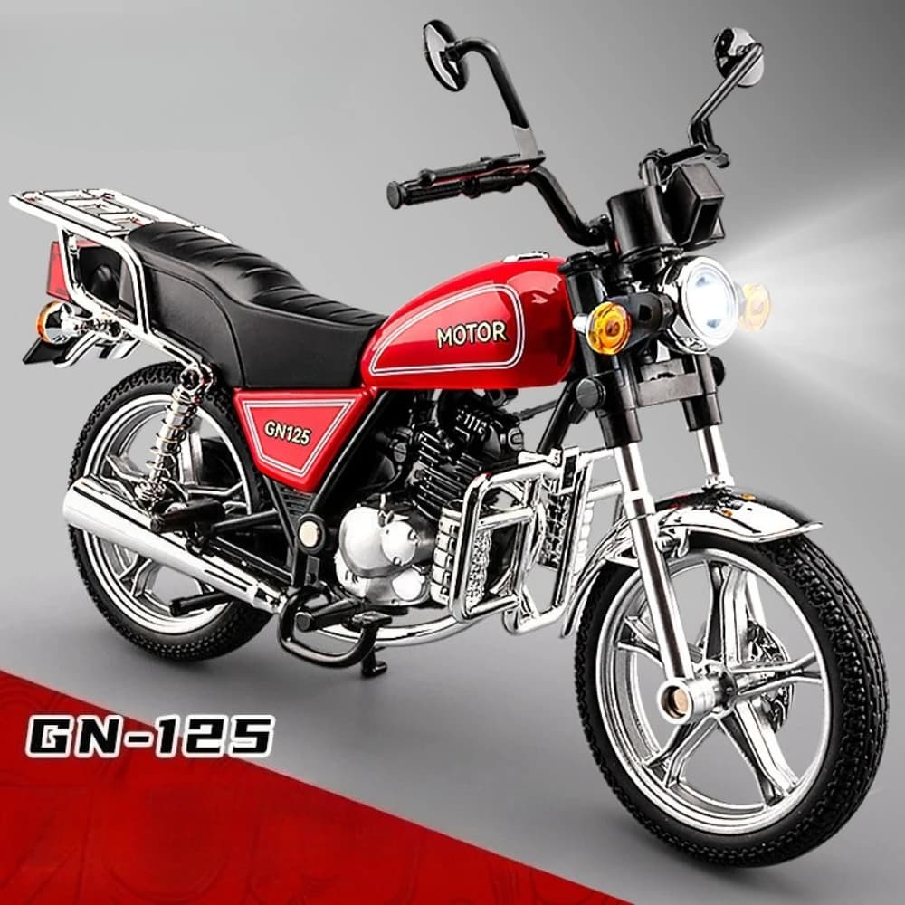 1:12 Suzuki GN125 R Nine T Retro Modello di Moto Giocattolo Pressofuso In Metallo Treppiede Retrattile Assorbimento Degli Urti Moto Regali Di Compleanno