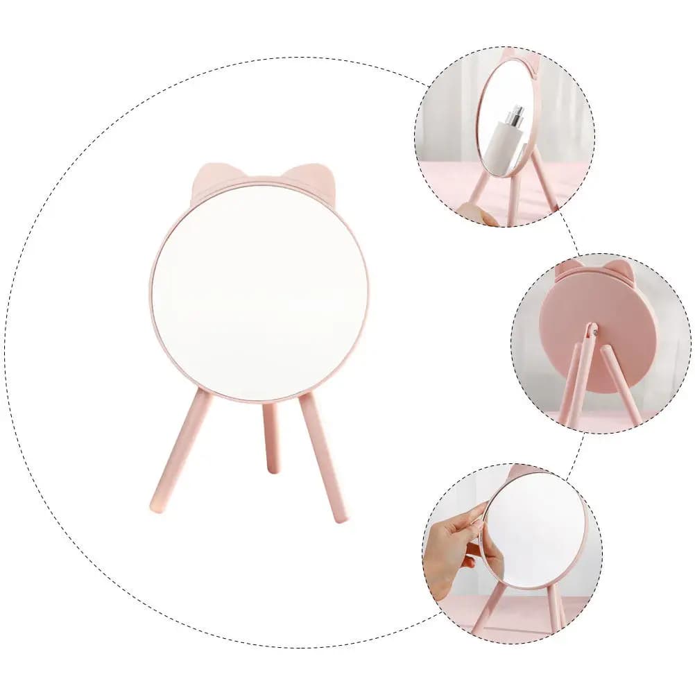Specchio per il Trucco Compatto e Portatile, Materiale Premium, Base Stabile, Specchio da Tavolo per Casa, Bagno, Toeletta, Accessorio per il Trucco