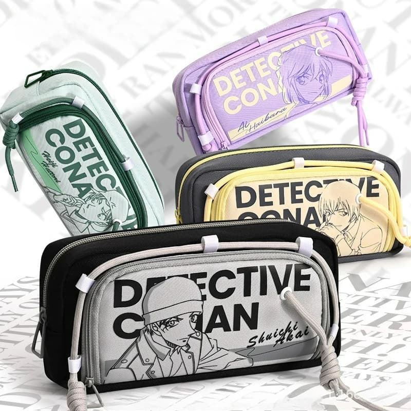 Conan Pencil Case Around The Cartoon Students' Large-capacity Stain-resistant Stationery Bag Minority Pencil Case Pencil Case