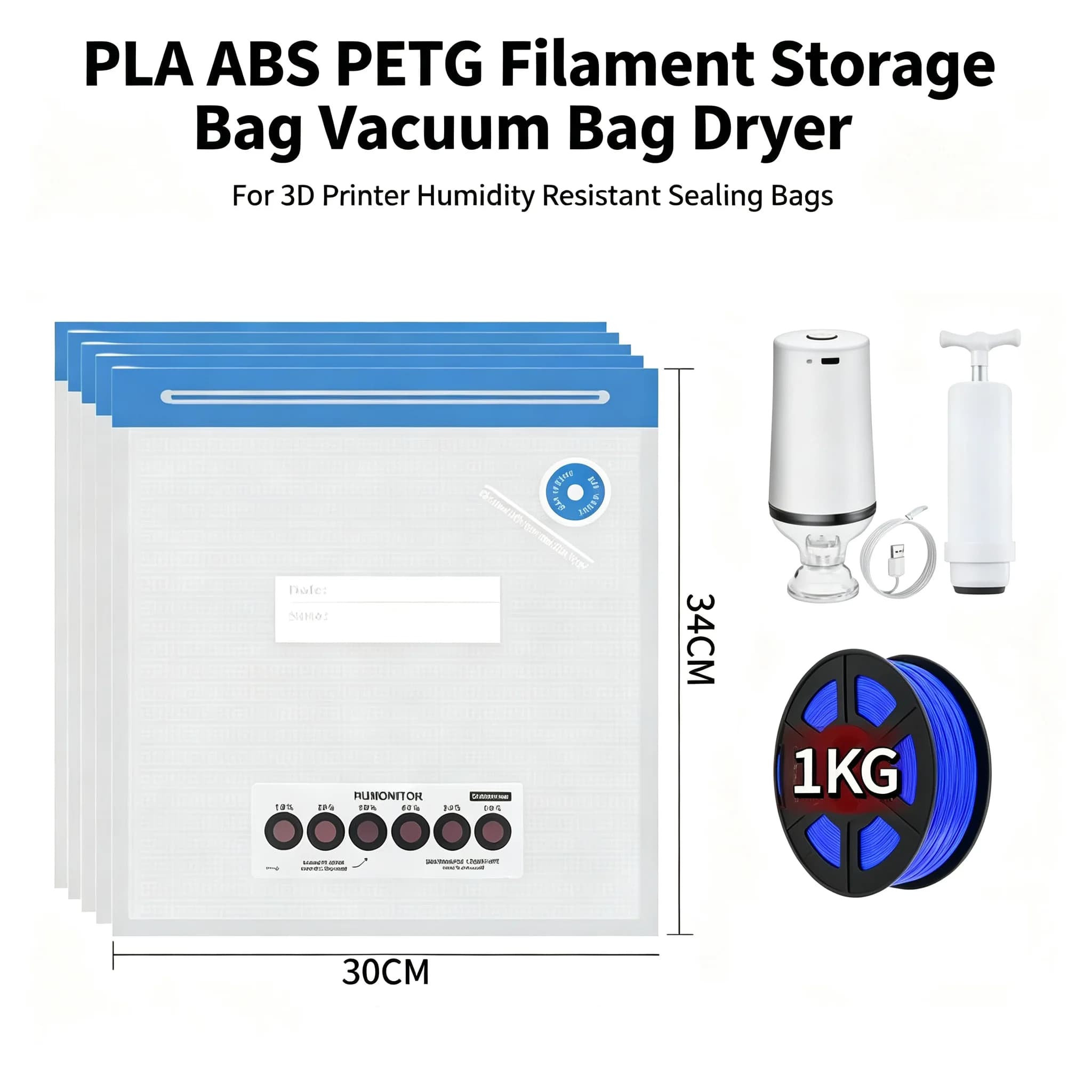 PLA ABS PETG Filament Storage Bag Vacuum Bag Dryer For 3D Printer Humidity Resistant Sealing Bags Safekeep Keep Filament For 3d
