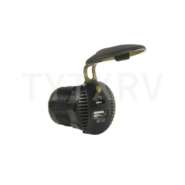 RV socket for car cigarette lighter socket with new design USB 12-24V fast charger