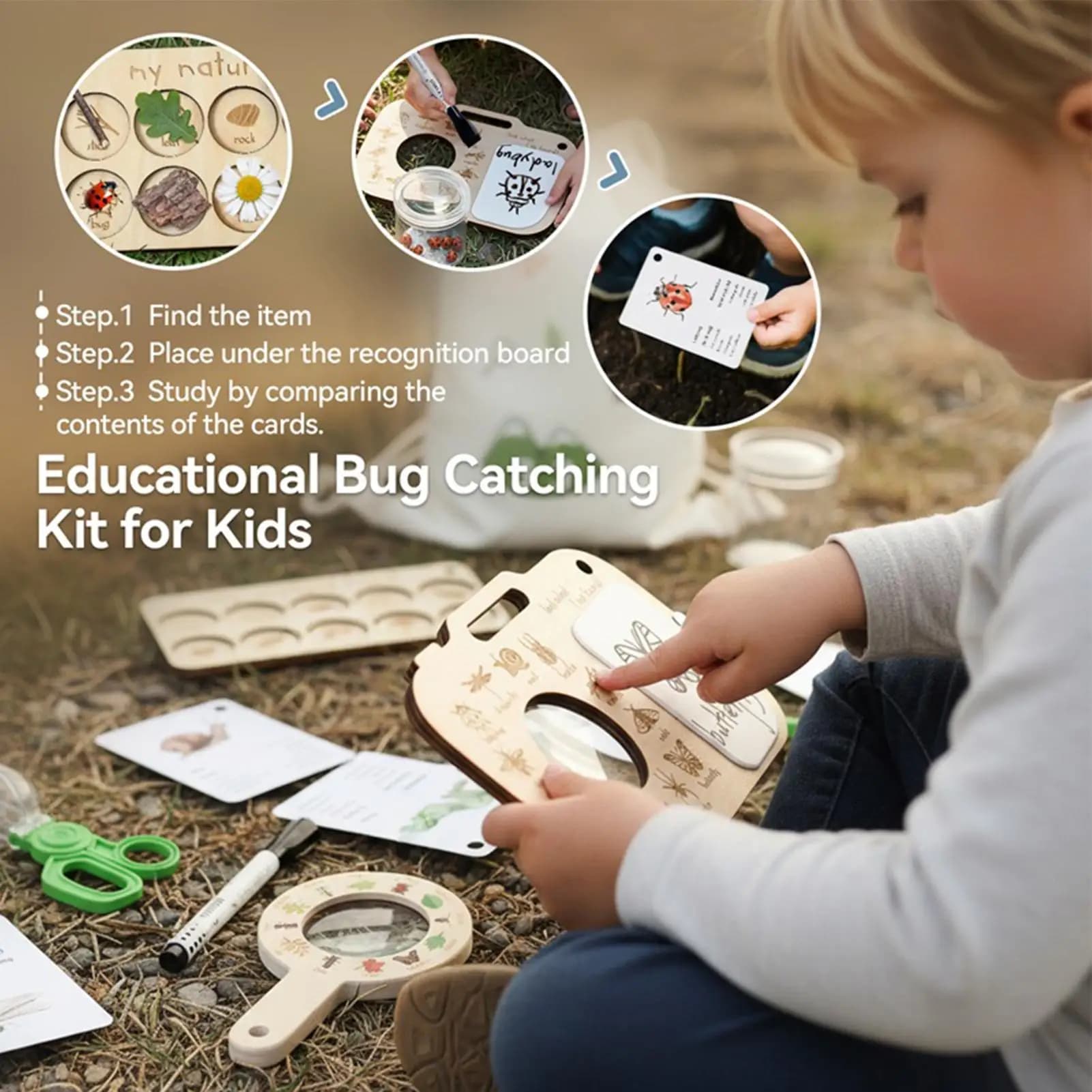 Kit di avventura per bambini Gioco per microscopio per piante Kit di avventure all'aperto per bambini per studenti adolescenti Scuola Compleanno Campeggio Fuori dal giardino