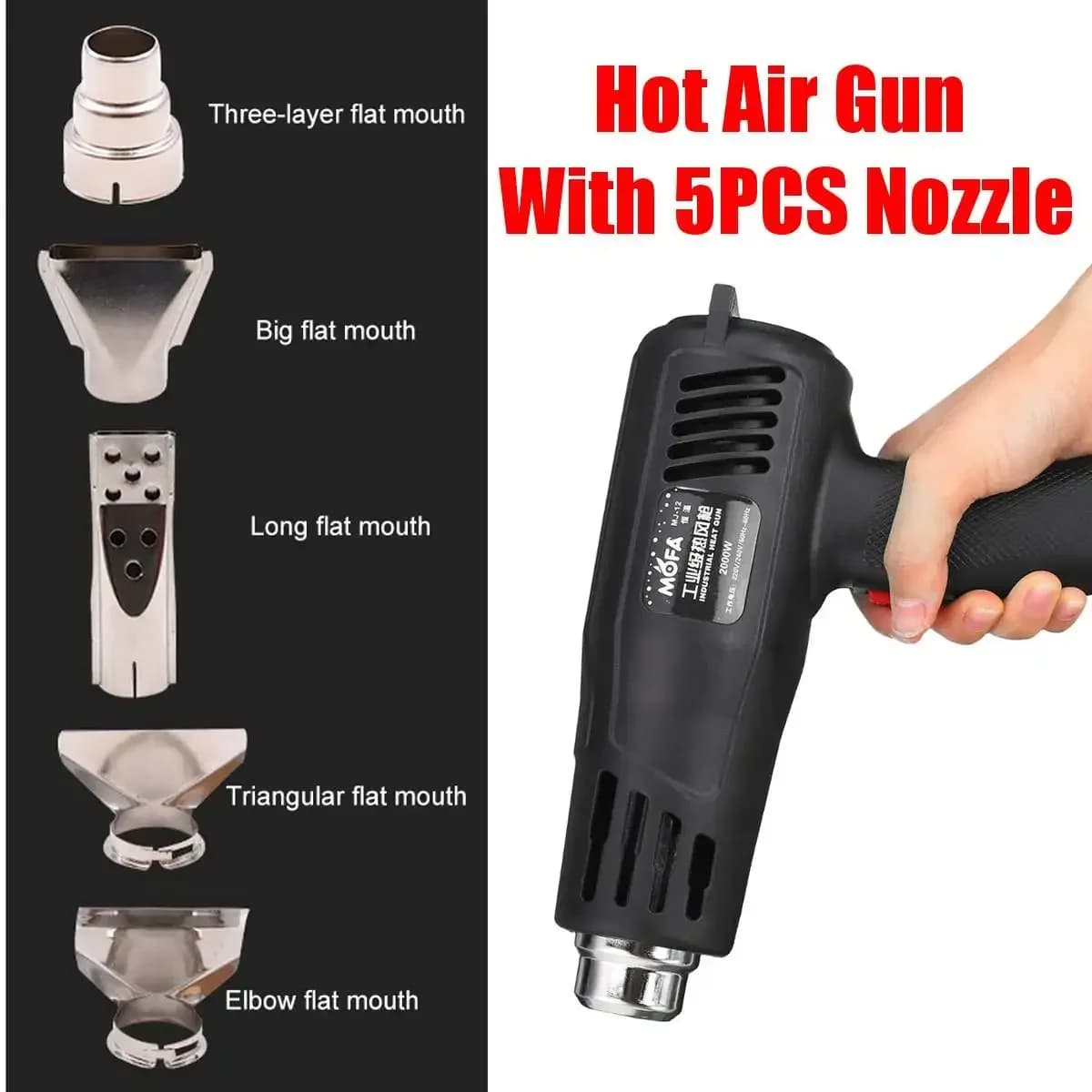 220V 2000W Avanzata Pistola Ad Aria Calda Temperature Regolabili Pistola di Calore Elettrica Termoretraibile Avvolgimento Edificio Industriale Asciugacapelli