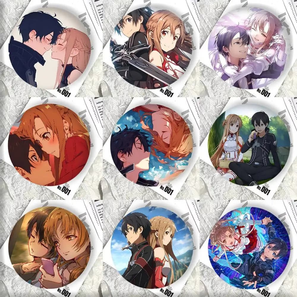 Anime Game S-Sword Art Online Asuna Kirito Manga Badges DIY Backpack Clothing Accessories Jewelry Pins