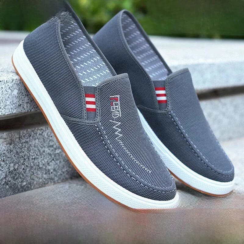 Scarpe Casual da Uomo Beijing in Tela Traspiranti con Suola Spessa Antiscivolo, Modello Slip-On Estivo alla Moda