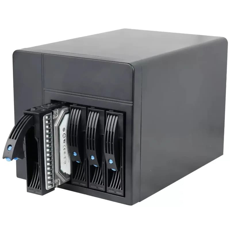 4‑Bay Hot‑Swappable Mini ITX NAS Chassis DIY IPFS Storage Server Case for Home Office With Small 1U Power Supply