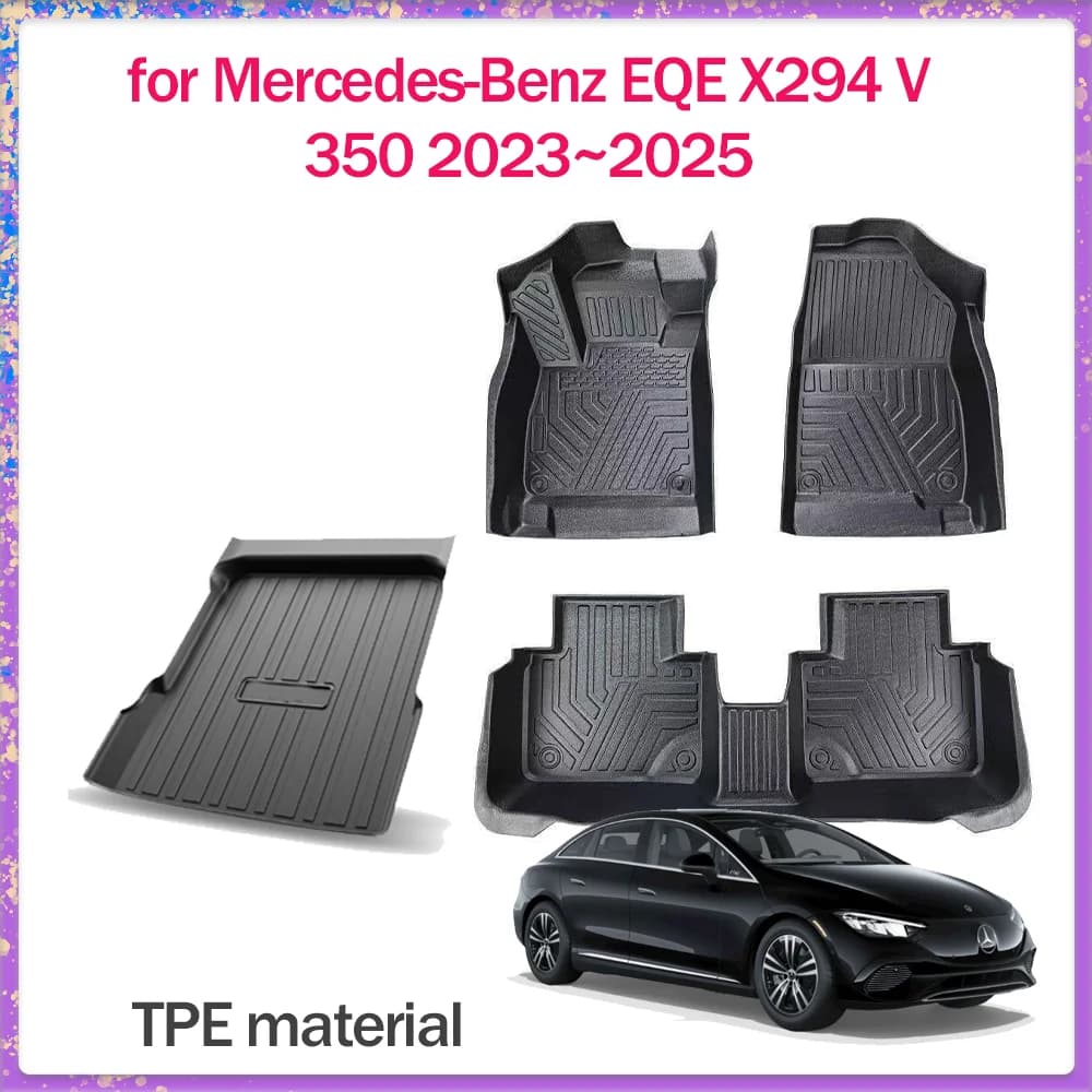 Tappetino per auto per Mercedes-Benz EQE V295 300 350 2023 ~ 2025 TPE Piede Interno Liner Tronco Impermeabile Pad Tappeto Accessorio Personalizzato