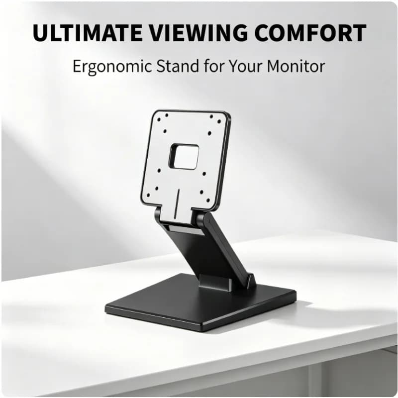14-24 Inch Computer Monitor Stand 75x75mm VESA Foldable Desktop LCD Screen Mount Bracket Ergonomic Height Adjustable Riser