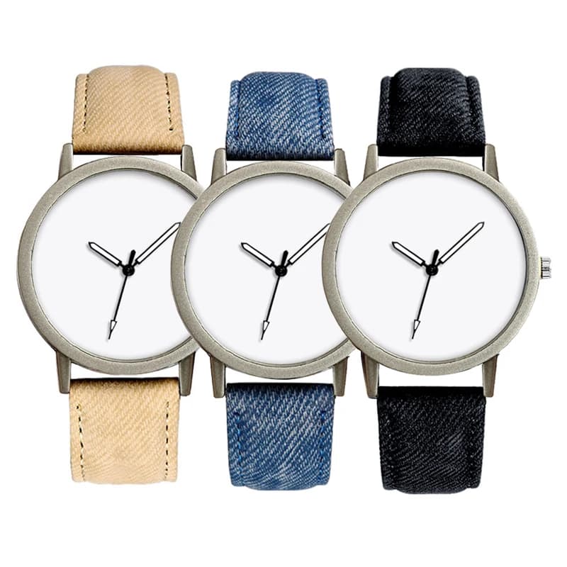 Orologi vuoti a sublimazione cinturino in pelle di jeans progetta il tuo orologio da polso orologio da polso con pittura di immagini