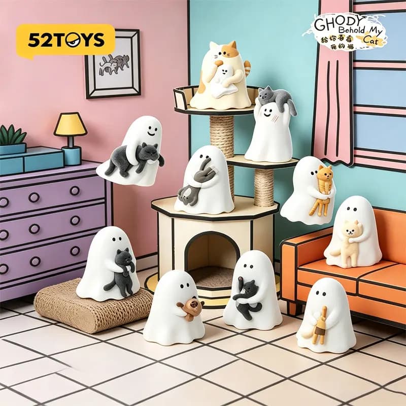 Hot Selling Genuine 52TOYS Little Ghost Show You My Cat Series Blind Box Figure Ornament Collectible Toy Birthday Surprise Gifts