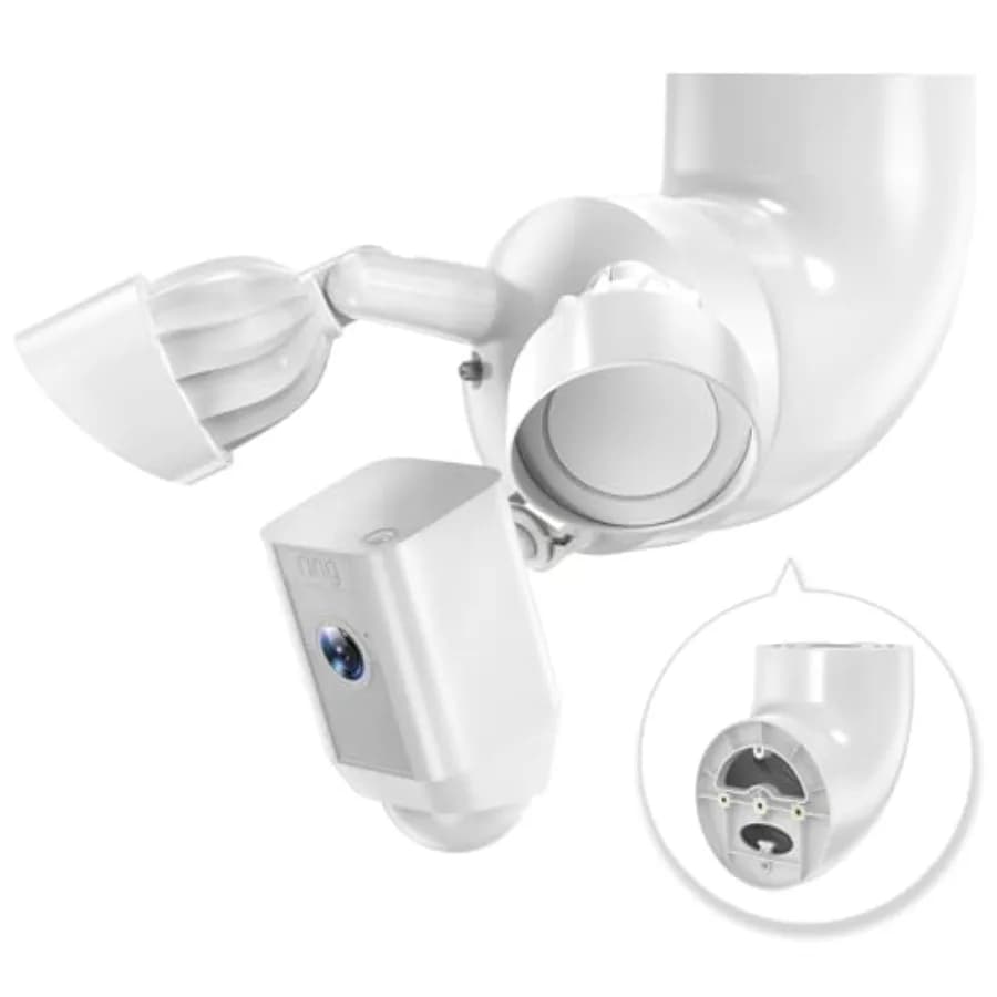 Supporto per montaggio su grondaia per Ring Floodlight Cam Wired Pro e 2nd Gen / Plus, Ring Smart Lighting Floodlight Wired, Blink Wired Floodlight Cam