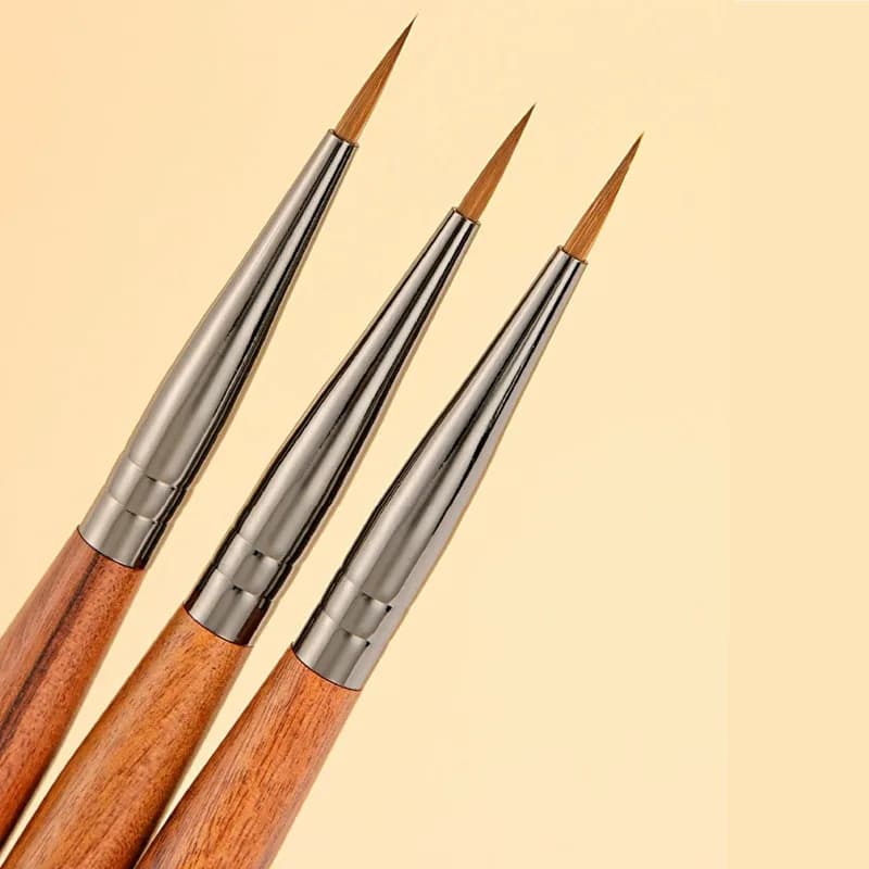 Pennello per Unghie in Acrilico con Manico in Legno di Sandalo e Pelo di Kolinsky, Pennello per Gel UV, Pennello per Intaglio, Pennello per Polvere Liquida, Pennello per Disegno Unghie Fai da Te, Pennelli per Nail Art