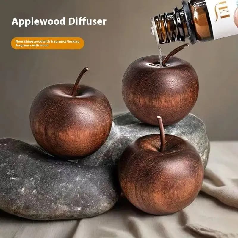 1/2pcs Apple Shaped Wood Aroma Diffuser, Long-lasting Fragrance Decor For Living Room, Scented Ornament Lucky Gift & Blessing