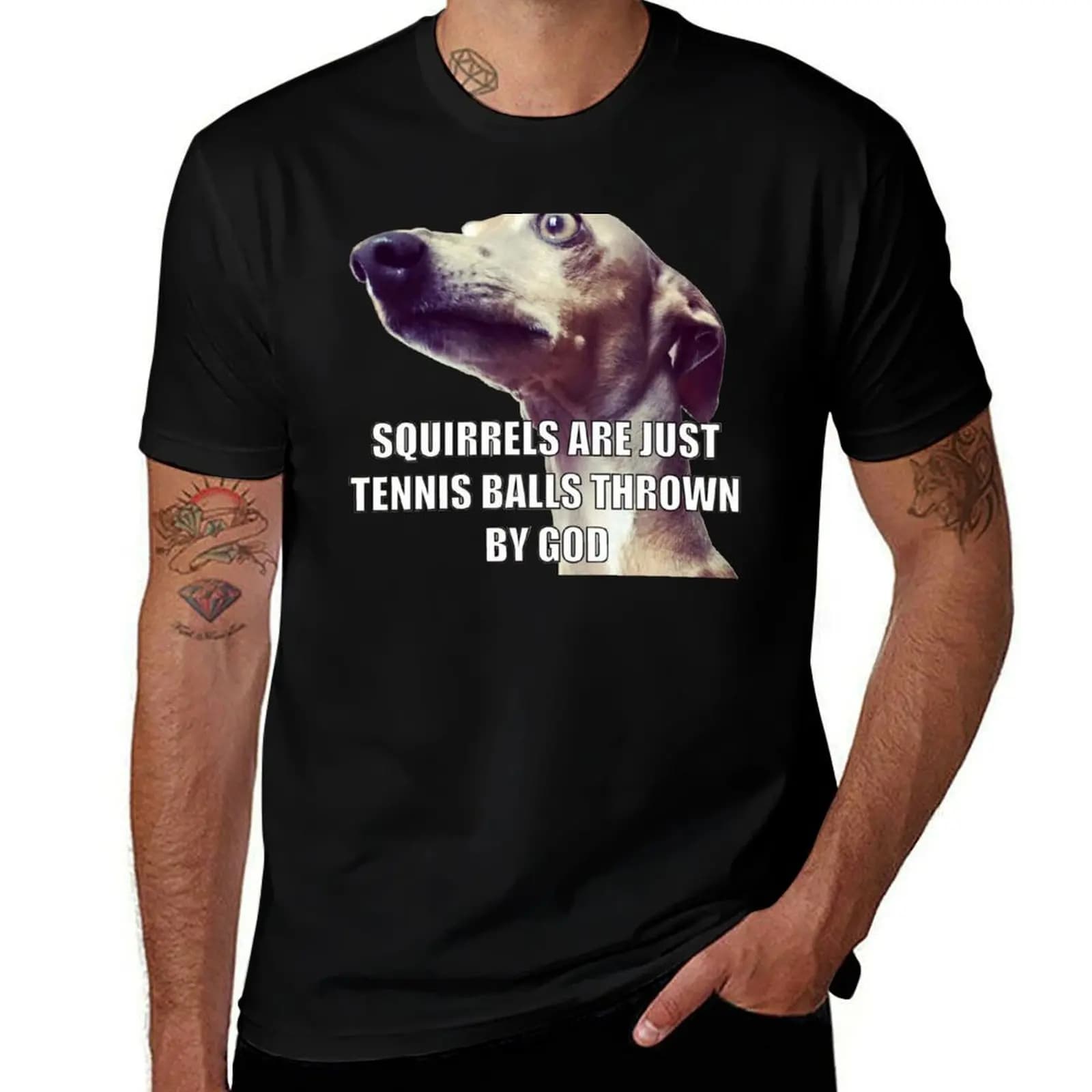 Squirrels Are just Tennis Balls Thrown By God T-Shirt Casual Minimalist Short Sleeve Top T-Shirt