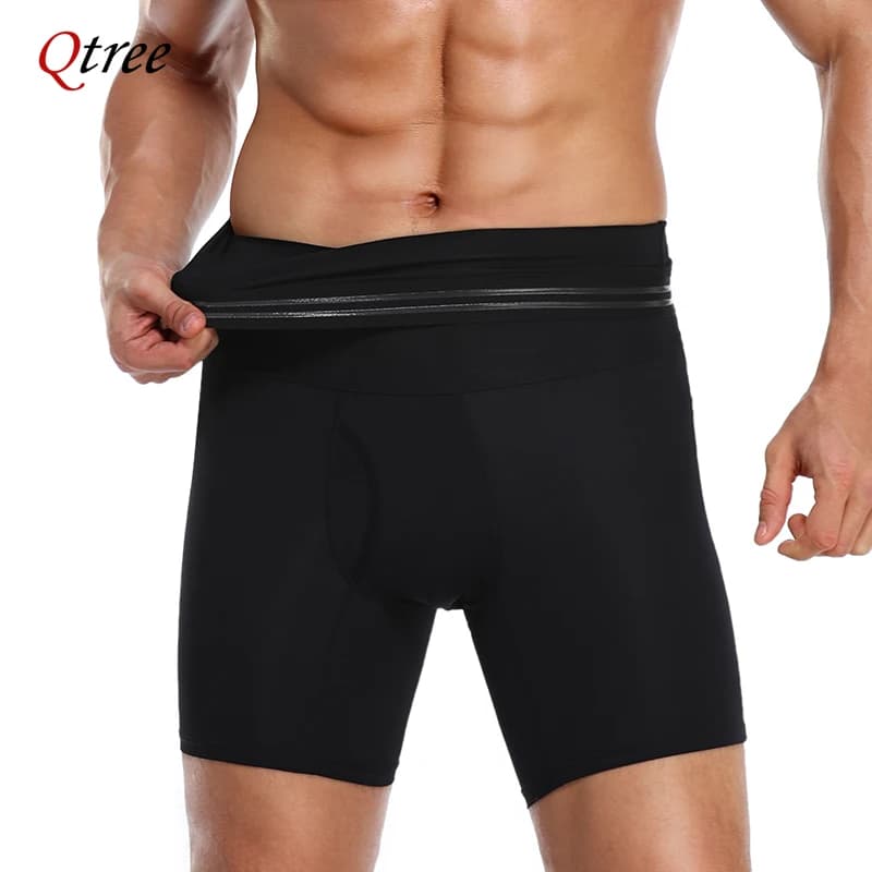 Qtree Body Shaper Pantaloncini Uomo Vita Trainer Controllo della pancia Shapewear Pancia Trimmer Slip Perdita di peso Slim Shapers Pantaloni corti
