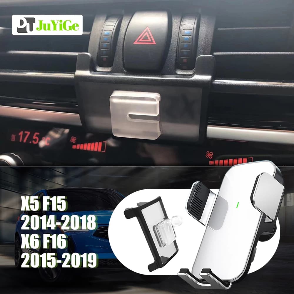 For BMW X5 F15 2014-2018 X6 F16 2015-2019 2016 Mobile Phone Holder for Car Fixed Special Wireless Solar Charging
