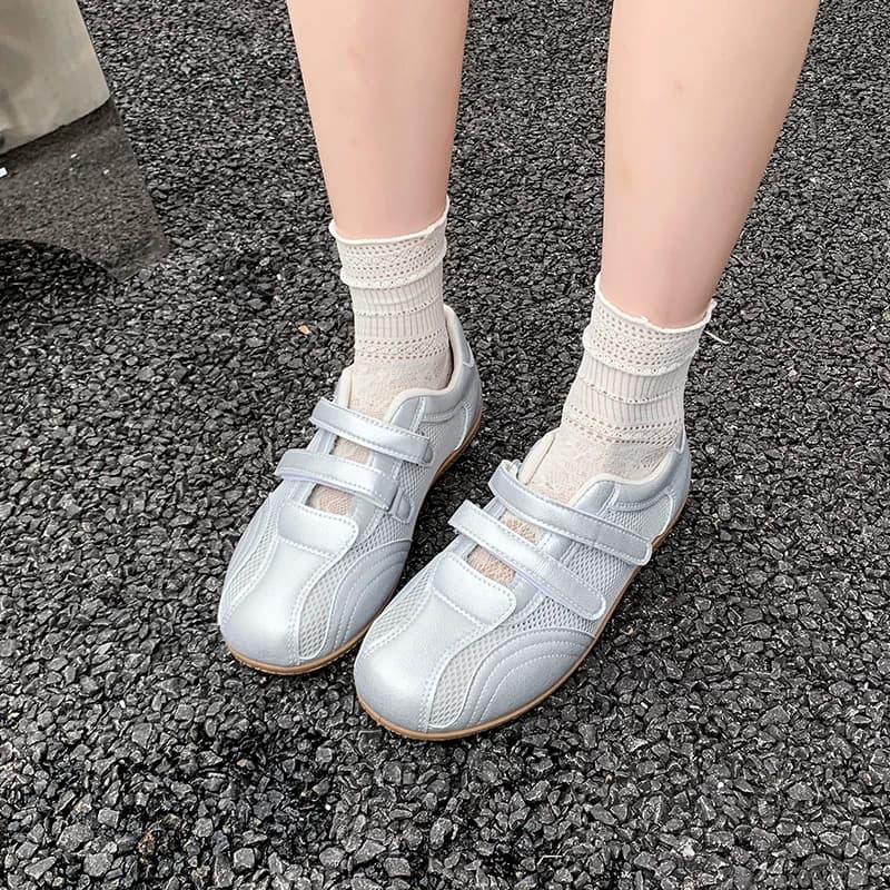 Nuove Scarpe Estive Francesi Stile Balletto, Scarpe Sportive Casual con Suola Piatta, Mocassini da Donna con Chiusura a Strappo, Ballerine Mary Jane Comode e Traspiranti