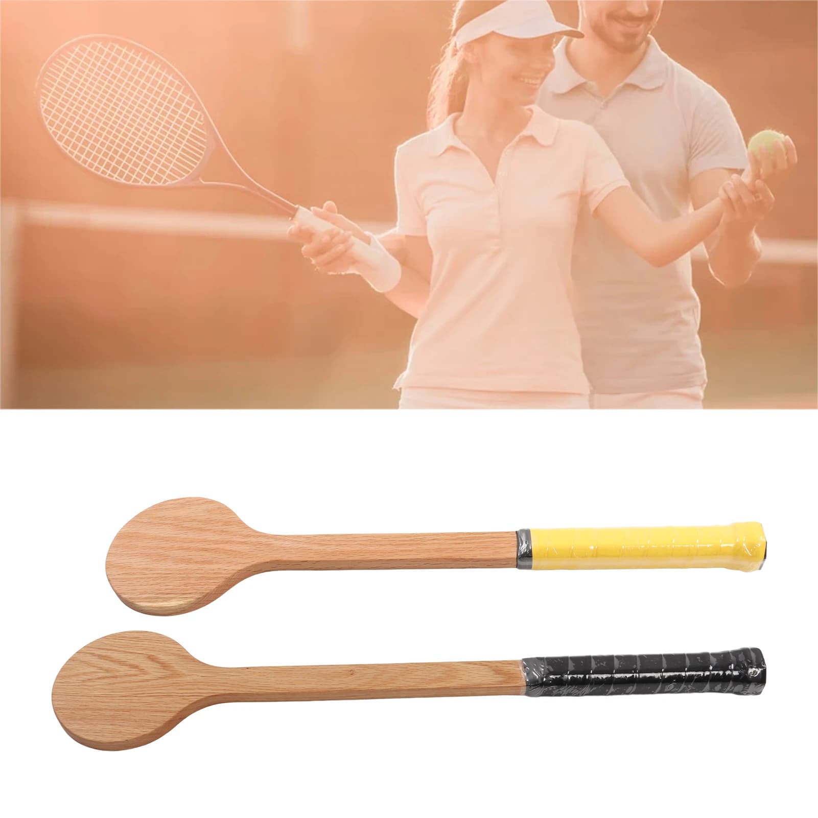Tennis pointer Wooden spoon Sweet pointer Trainer Swing Rack Practice Training aid with sports pointer case