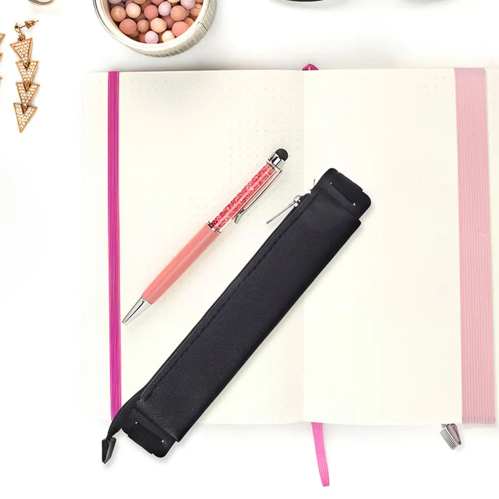 Astuccio elastico con cerniera da 2 pezzi per viaggiatori, organizer per quaderni, diari, cancelleria, penne, organizer elastico