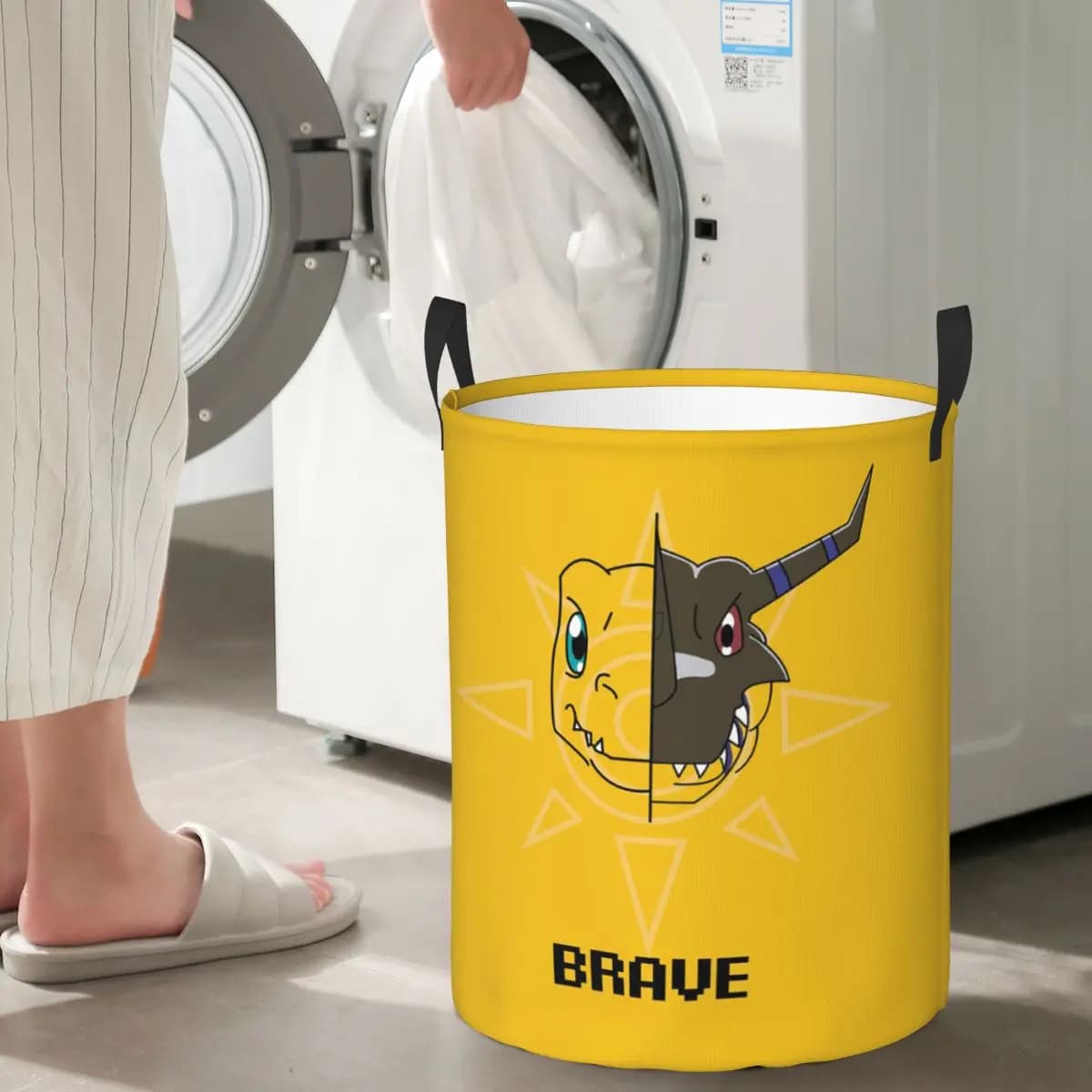Cesti per Bucato Pieghevoli Digimon Brave, Contenitori per Vestiti Sporchi e Oggetti Vari, Organizer per la Casa