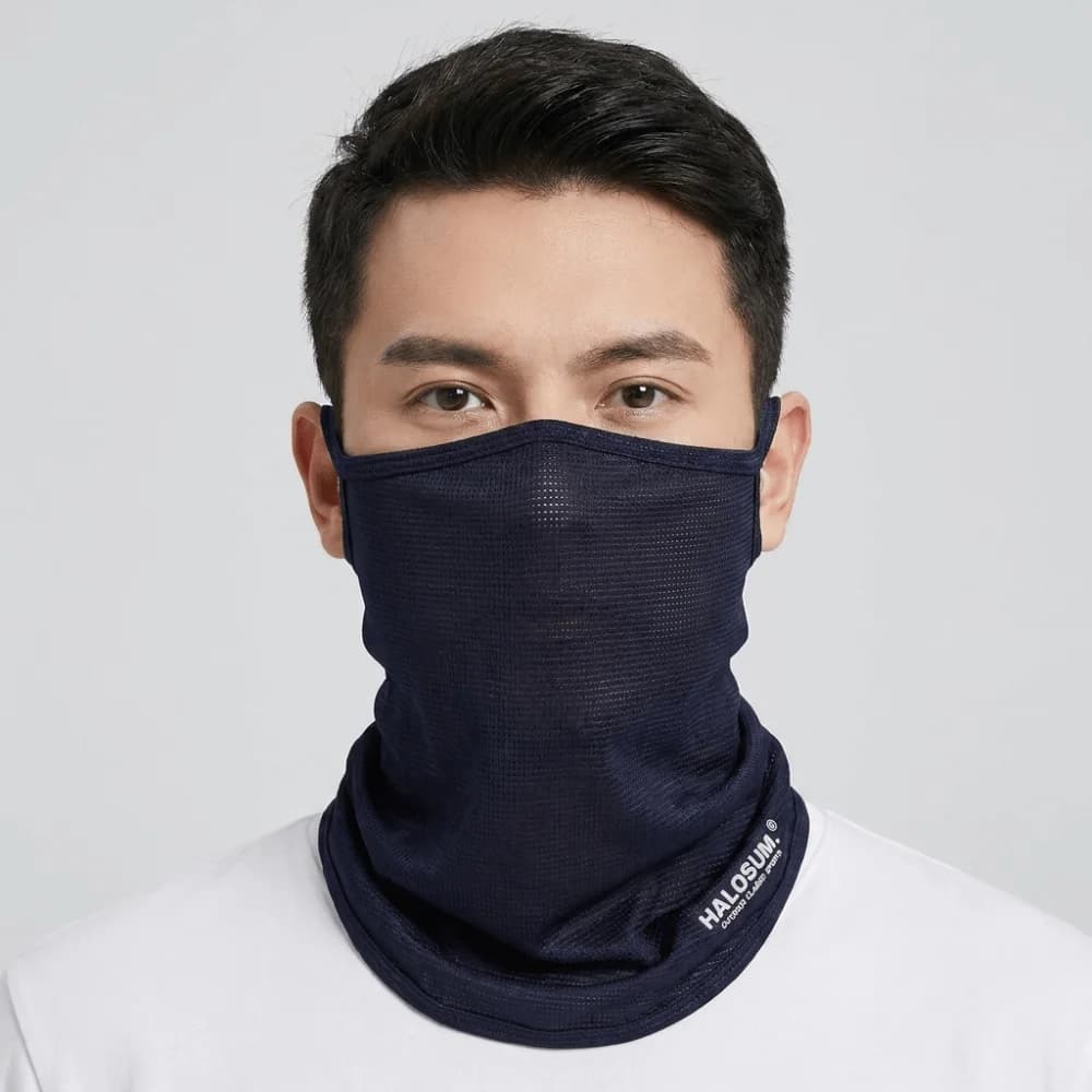 Solid Color Windproof Scarf Sunscreen Sweat Absorption Ice Silk Sunscreen Mask Sun Protection Dustproof Mesh Mask Running