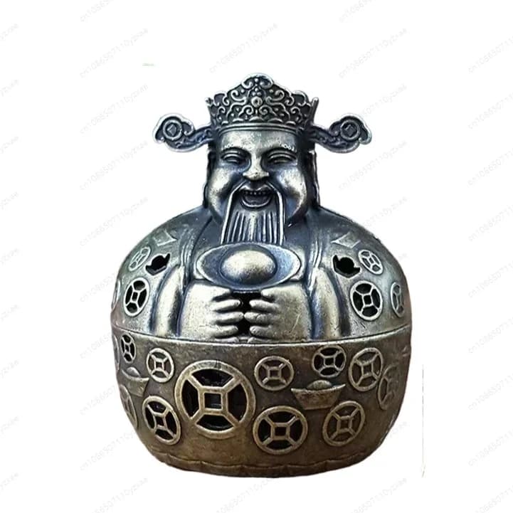 Bruciatore di incenso sospeso con design a gru - Porta bastoncini di smalto in ceramica, motivo loto e nuvola, decorativo