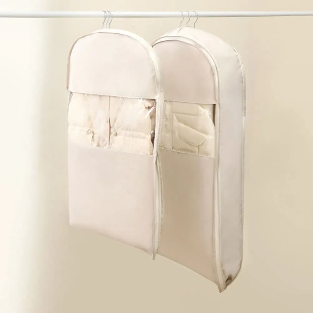 Space Saver Closet Organizer with Self Compression Zipper Dust Cover Clothes Bag Garment Cover for Clothes Coats Jackets