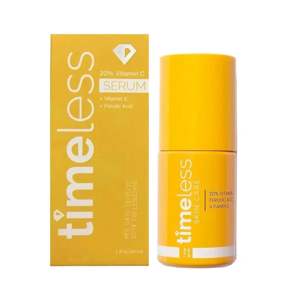 Timeless 20% Vitamin C Serum 30ml – With Vitamin E & Ferulic Acid, Antioxidant, Brightening, Hydrating, Boosts Collagen